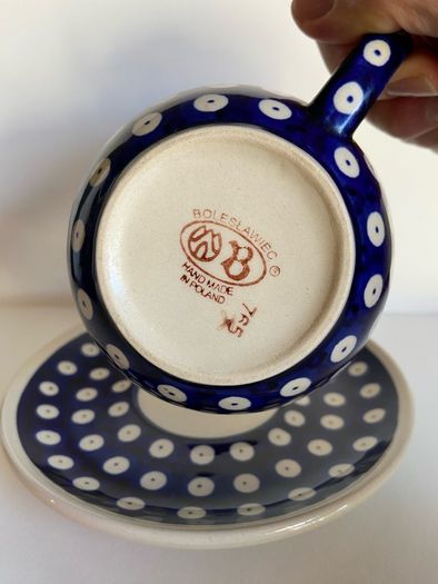 Vintage Polish ceramic cup and saucer