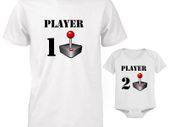 Funny Cute Daddy and Baby Matching T-Shirt and Bodysuit Set - players