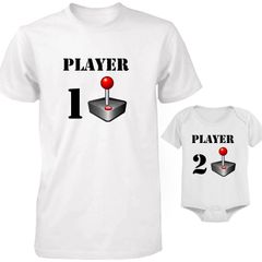 Funny Cute Daddy and Baby Matching T-Shirt and Bodysuit Set - players