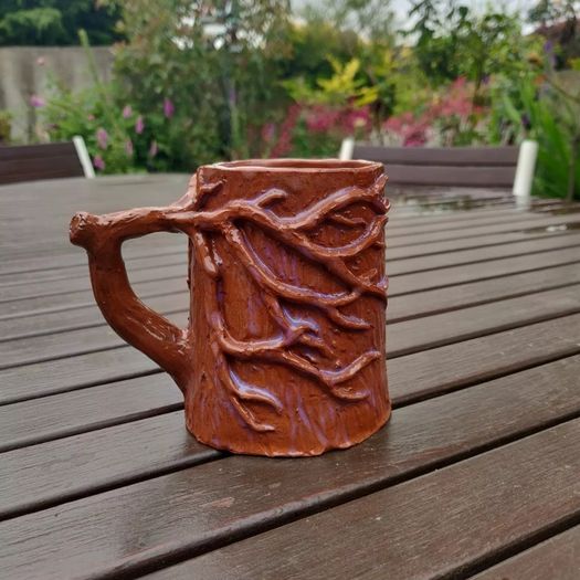 Winter and Spring handmade ceramic mug