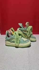 Colourful Canvas Trainers  Green / Pink  Distressed Style