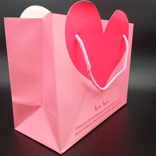Pink/Red Heart Shaped Gift/Party Bags - Small/Large