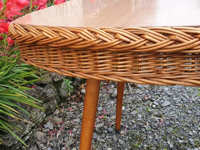 Very Rare Mid Century Wicker Table