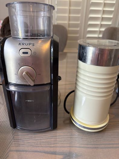 Free Krups coffee grinder and milk frother