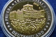 Germany UNITED FATHERLAND 2010 10 euro probe Trial Pattern Specimen Coin .