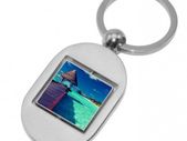Personalised Rotating Square Metal Keyring photo keyring