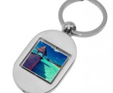 Personalised Rotating Square Metal Keyring photo keyring