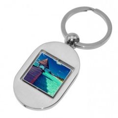 Personalised Rotating Square Metal Keyring photo keyring