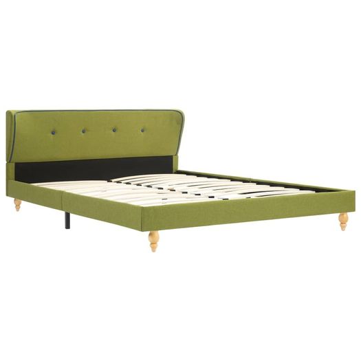 Bed Frame Green Fabric 135x190 cm