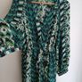beautiful dress Zara printed long sleeve V neck geometric dress bloggers , puffed sleeve dress Image 5