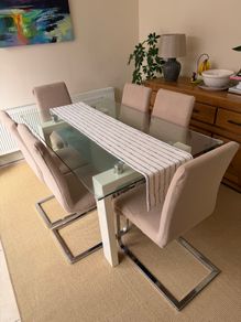 Glass dining table & 6 chairs