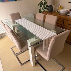 Glass dining table & 6 chairs