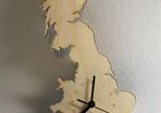 Unique Bespoke Great Britain County Shape Clock Wooden Map Country Uk Clock