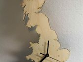 Unique Bespoke Great Britain County Shape Clock Wooden Map Country Uk Clock