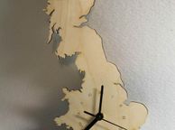 main image for ad Unique Bespoke Great Britain County Shape Clock Wooden Map Country Uk Clock