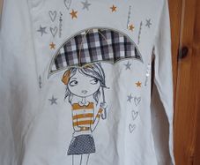 Long sleeve top Age 9 quilted detail at shoulders