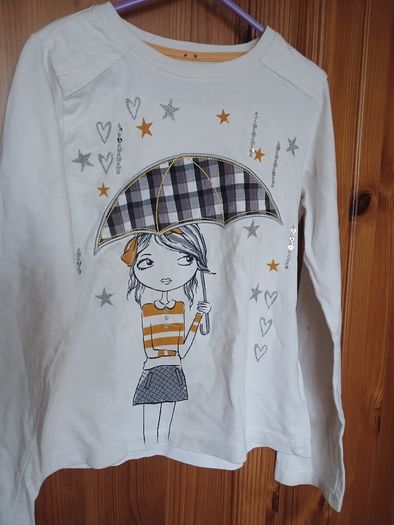 Long sleeve top Age 9 quilted detail at shoulders