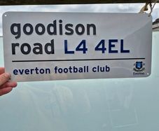 Nostalgic Everton Goodison park sign