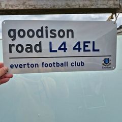 Nostalgic Everton Goodison park sign