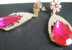 Cerise Pink Drop Earrings.