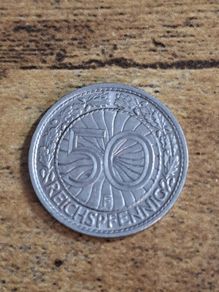 German Empire, Germany, 50 Reichspfennig 1927 F, great condition - free standard postage