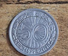 German Empire, Germany, 50 Reichspfennig 1927 F, great condition - free standard postage