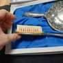 Vintage Victoria Vanity Mirror and Brush Silver Plated Set Image 5