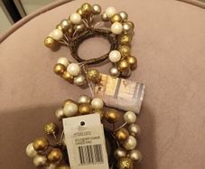2 x Gold Berry christmas candle ring