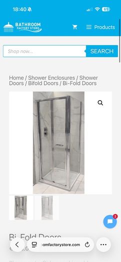 Bi Folding Shower door 1000mm