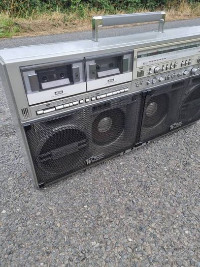 Vintage Sharp Boombox Gf-777z Stereo Double Metal Cassette Monster Ghettoblaster