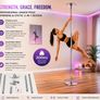 Professional Dancing Pole, Professional Dance PoleHeavy Duty 200kg Spinning Static Dancing Pole Kit, Portable Removable Pole, 45mm Heavy-Duty Stainless Steel Pole, Height  Adjustable  Adjustable 2163 2700mm Image 6