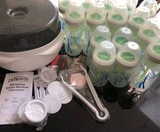 Dr. Brown steriliser and bottles