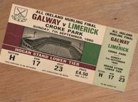 main image for ad Galway v Limerick Souvenir Ticket  All Ireland Hurling Final 1980