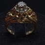 Vintage French 18ct Gold Diamond Ring Eagle Head Hallmark Image 2