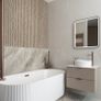 PU Stone Wall Panel Ribbed Surface Taupe 120x60cm Image 3
