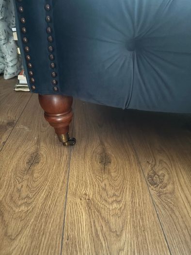 Beautiful blue velvet Chesterfield sofa