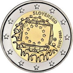 Slovakia 2 Euro Commemorative Coin 2015 - The EU Flag. Uncirculated.