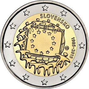 Slovakia 2 Euro Commemorative Coin 2015 - The EU Flag. Uncirculated.