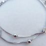 Vintage Sterling Silver 925 Cute Double Heart Charm Bracelet 4,30g Image 2