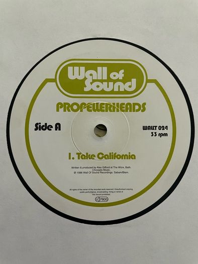 Propellerheads - Take California - 12" Single - 1996 Wall Of Sound Recordings - WALLT024