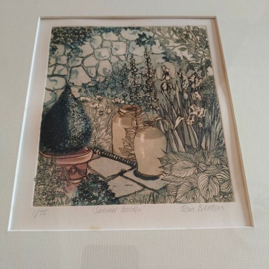 Jean Bardon limited edition etching- summer Garden