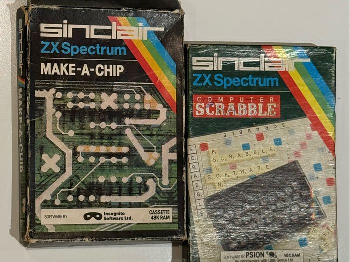 ZX Spectrum Games - Scrabble & Make-A-Chip Boxed