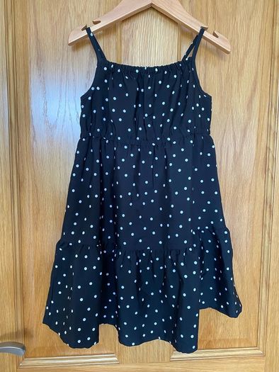 Girl's Black & White Polka Dot Summer Dress | Size 3-4 yrs