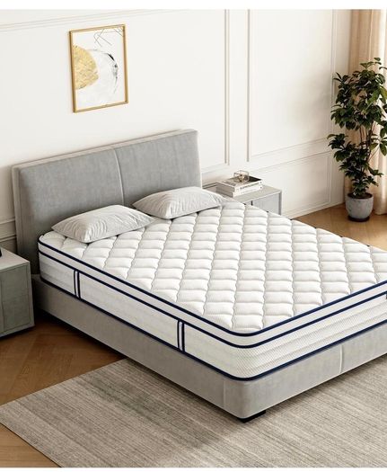 King Mattress, Memory Foam 7-Zone Pocket Spring hybrid Mattress 150x200x25cm, Medium Firm Feel for Pressure & Back Pain Relief, Motion Isolation, Mattress In a Box
