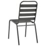 Outdoor Chairs 4 pcs Slatted Design Steel Dark Grey Image 4