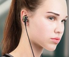 1 Pc Dual-Dynamic 3.5mm Noise Isolation sports earphones with microphone