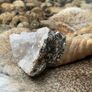 1 Rams Horn Soldered to a Quartz Geode Crystal Hone Decor Decoration Alter Image 4