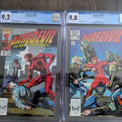 Daredevil Issue 195 and 286 CGC 9.8 Bullseye Certified Graded Comic Framed DC Marvel
