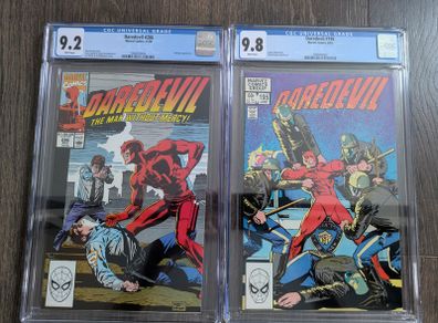 Daredevil Issue 195 and 286 CGC 9.8 Bullseye Certified Graded Comic Framed DC Marvel
