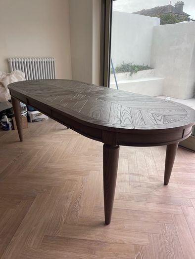 Monroe dark oak extendable dining table